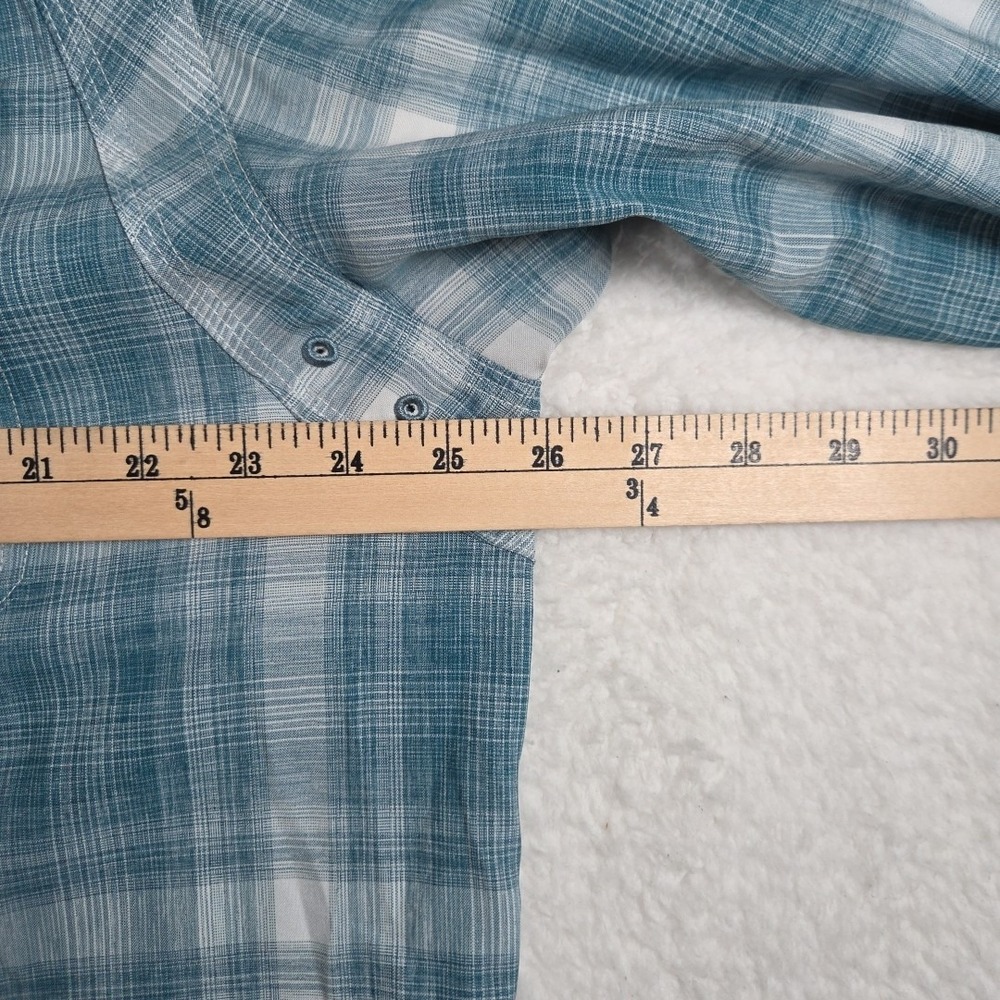 Orvis Men's Shirt Size Large‎ Blue Plaid Long Sleeve Button Front Chest Pocket - Picture 6 of 9